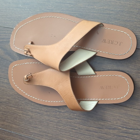 J CREW –  Playa women's Thong leather sandals mules – size 10 - Picture 2 of 8